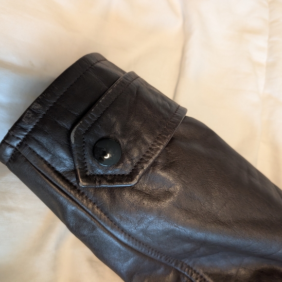 NWOT A.P.C. Brown Leather Jacket with Shearling Accents - Picture 8 of 8